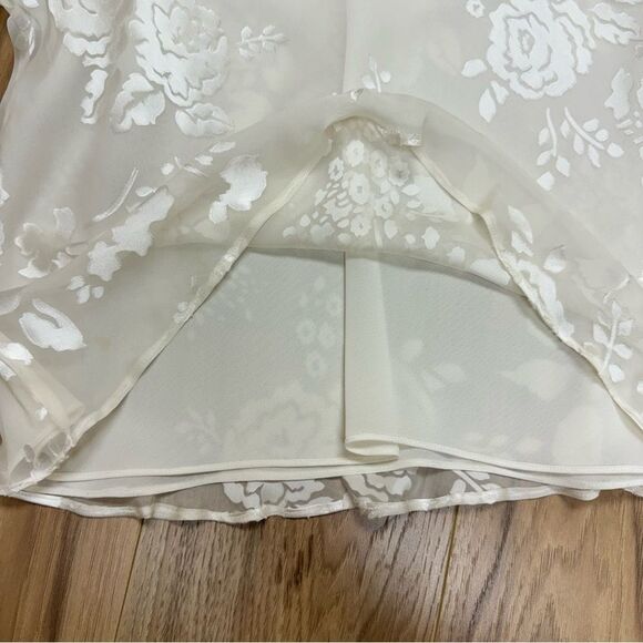 Adrianna Papell Beaded Evening Essentials Long Sleeve Rayon Silk Blouse Floral M - Picture 10 of 14